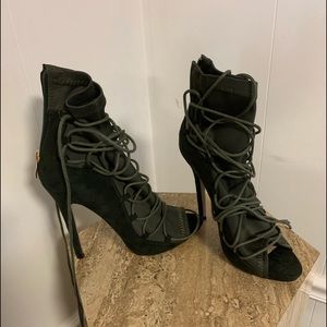 Olive green ankle boot